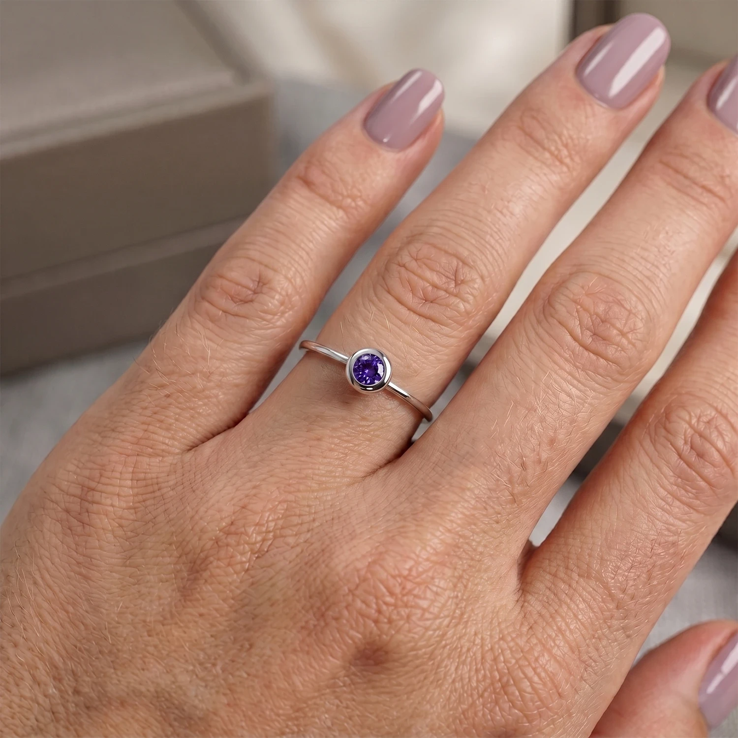 Tanzanite Minimalist Stacking Ring