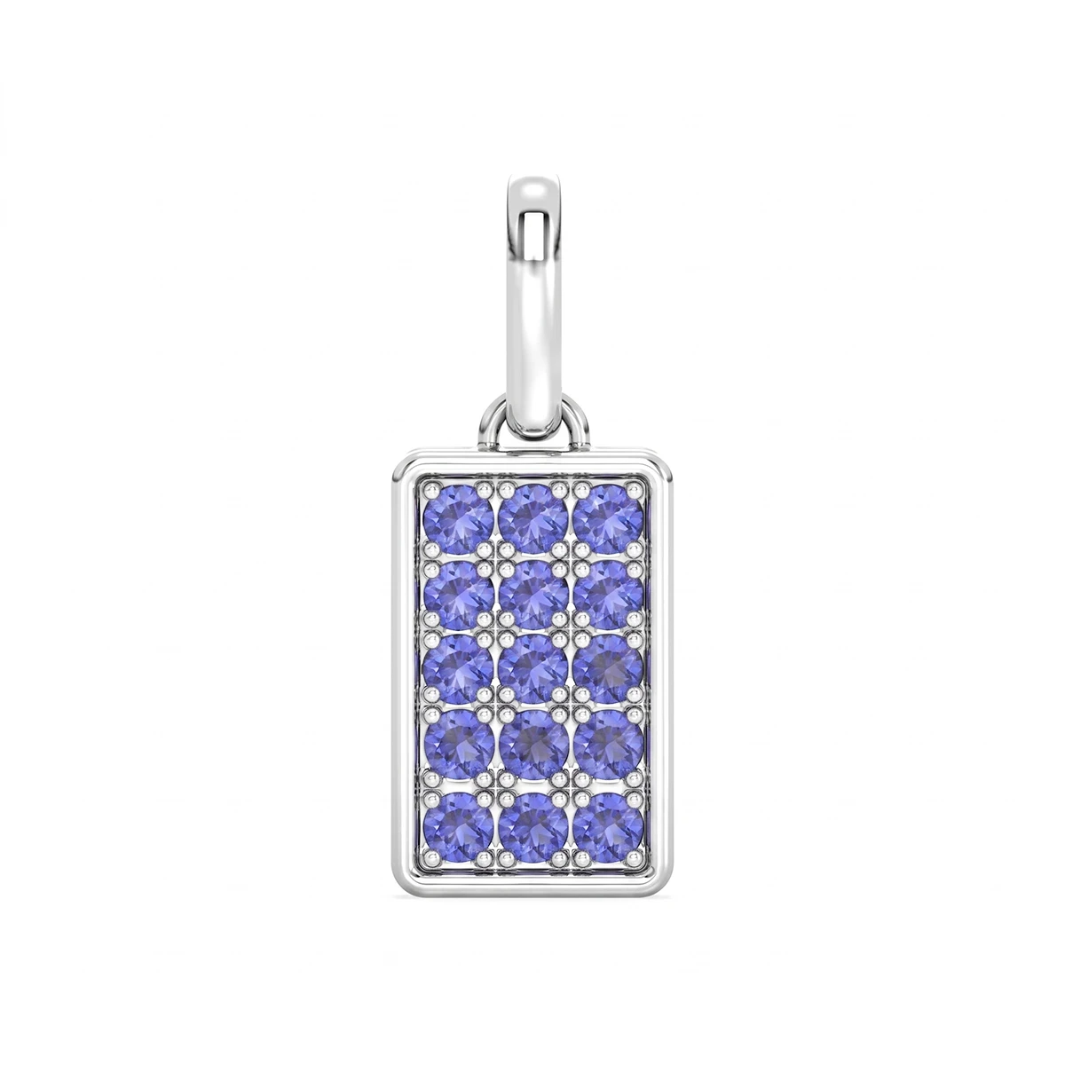 Tanzanite Brick Pendant Charm