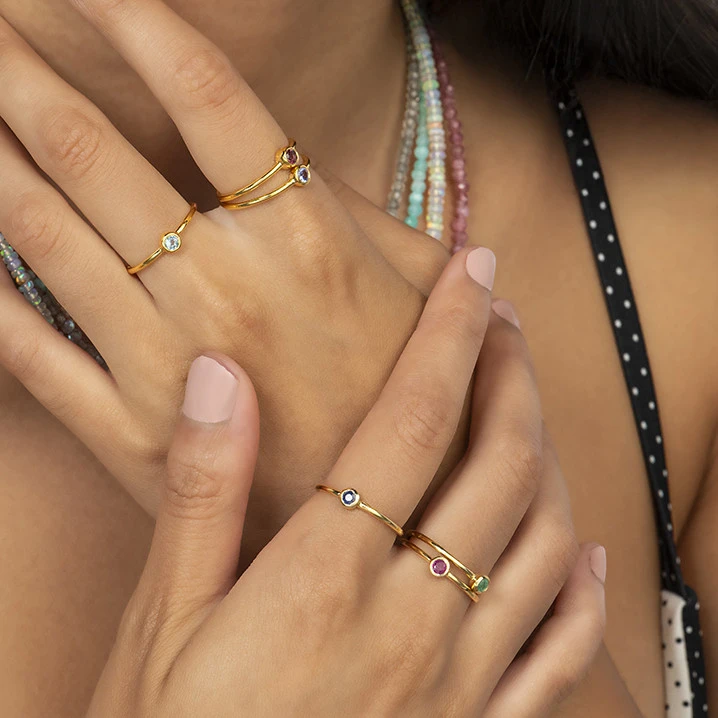 Natural Ruby dainty stacking ring
