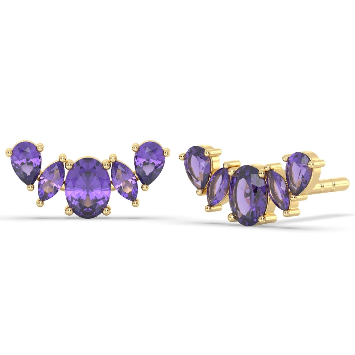 Sunrise Amethyst stud earrings