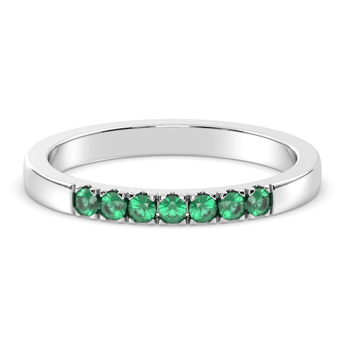 Rich Green Emerald Glow Eternity Ring