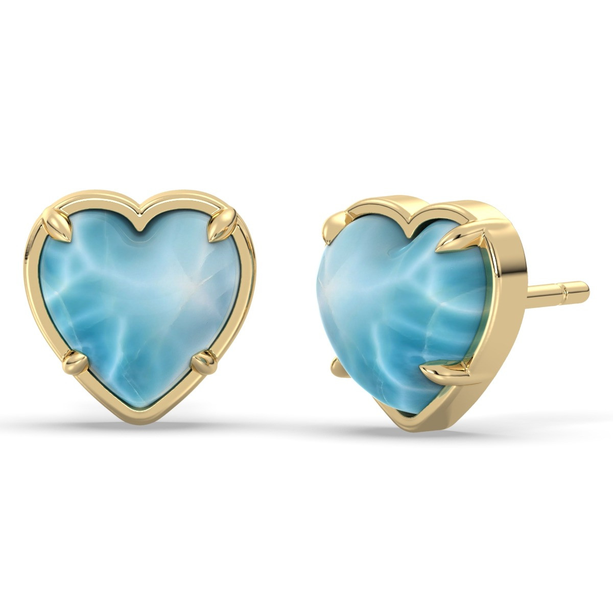 Audrey Larimar Heart stud earrings