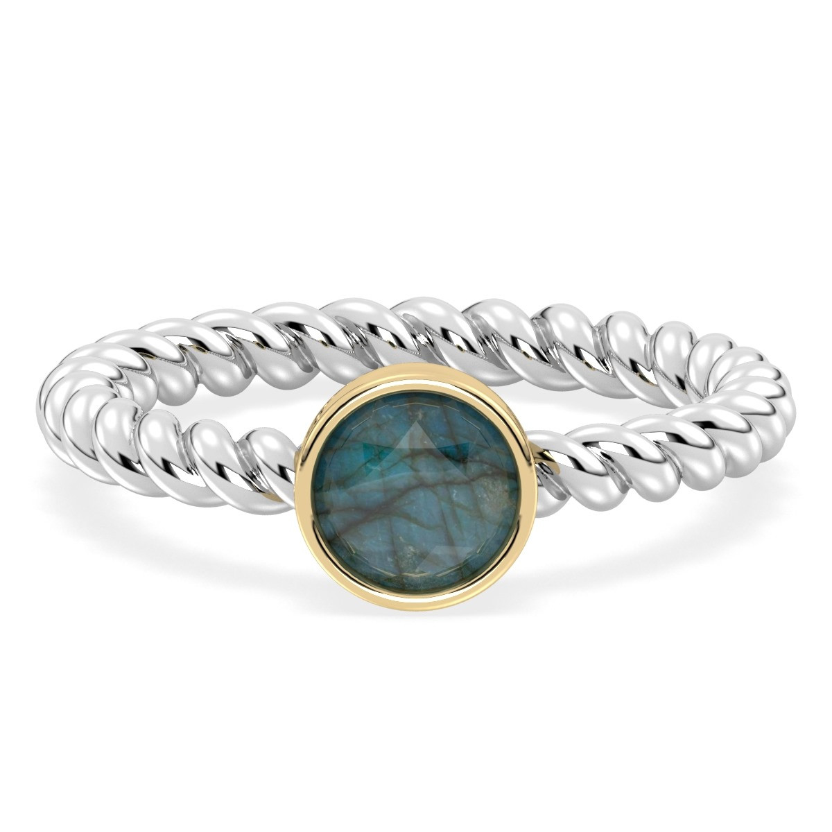 Christina Labradorite 18k gold plated bezel ring