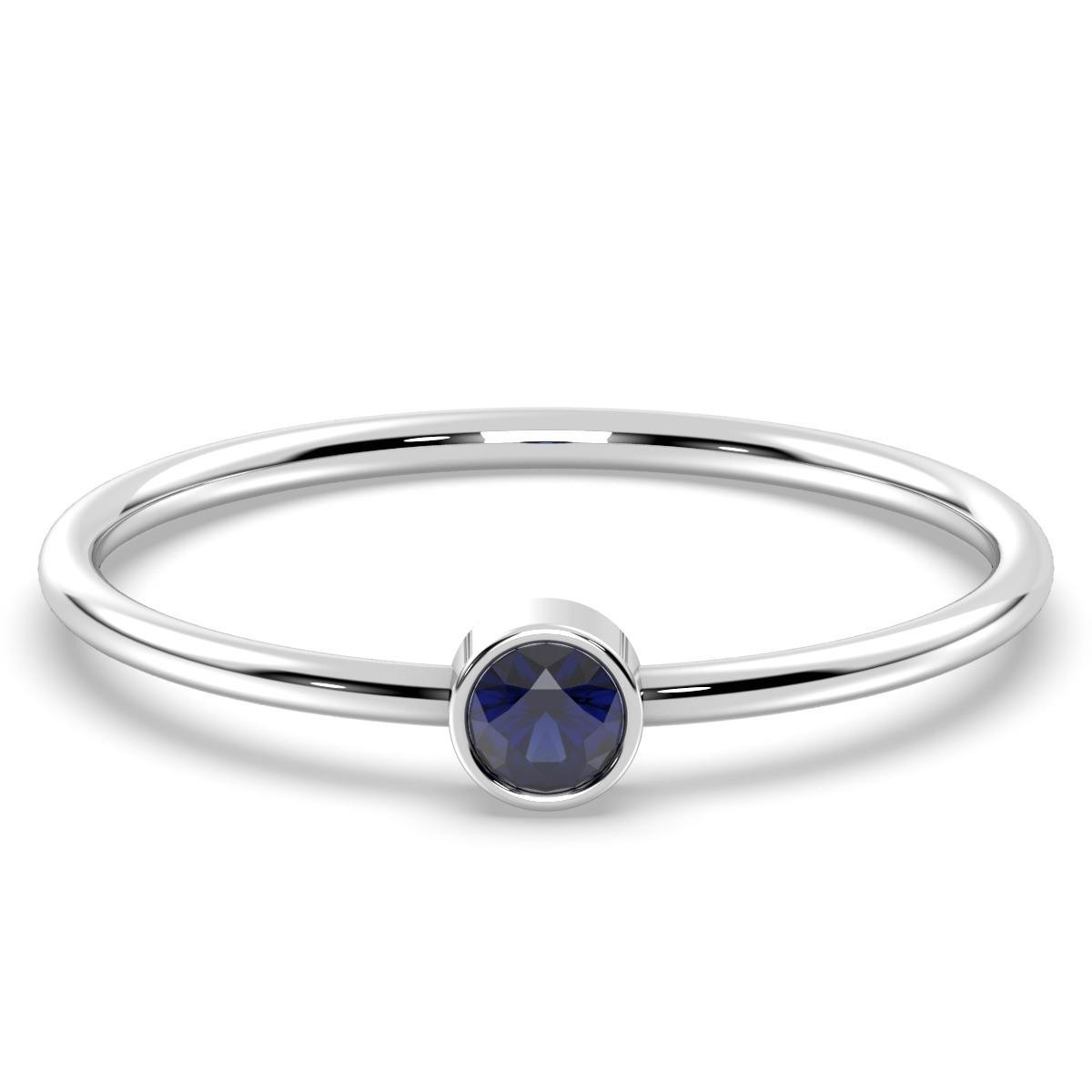 Deep Blue Solitaire Sapphire Ring