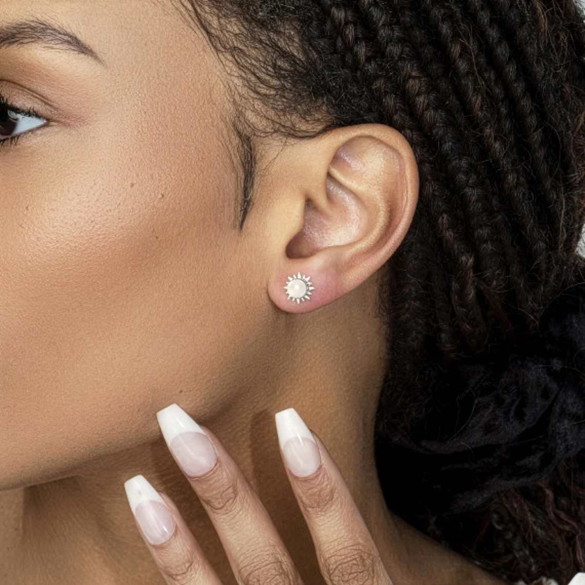 Pearl Sunshine Stud Earrings