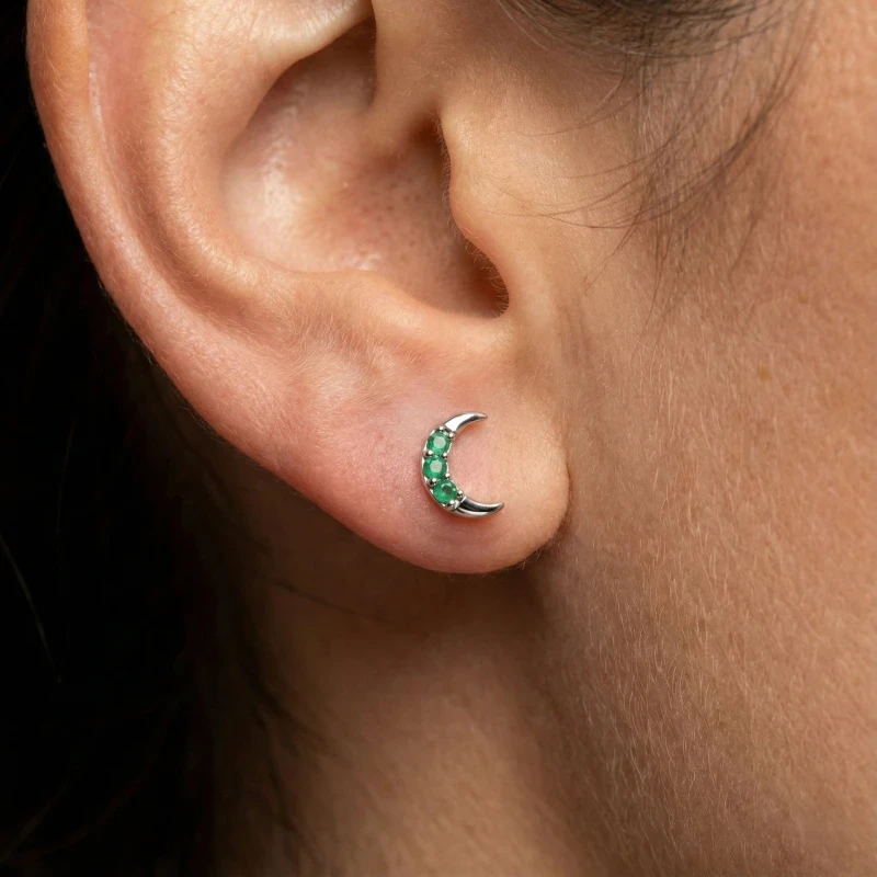 Rich Green Orbit The Emerald Earrings