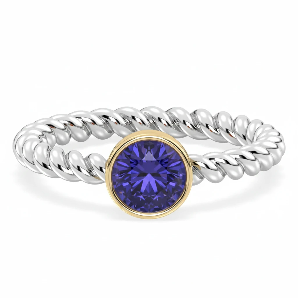 Christina Tanzanite Gold Plated Bezel Ring