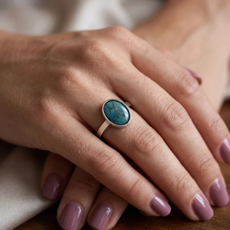 Labradorite Oval Bezel Ring