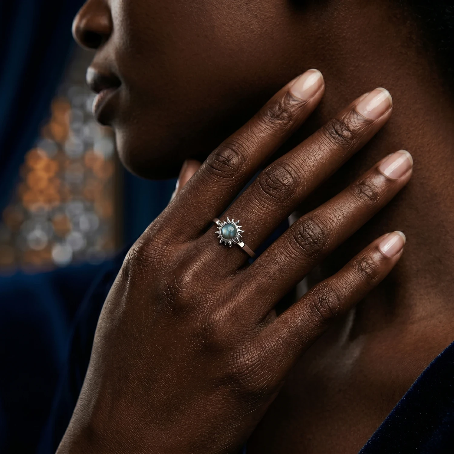Labradorite Sun Rise Ring