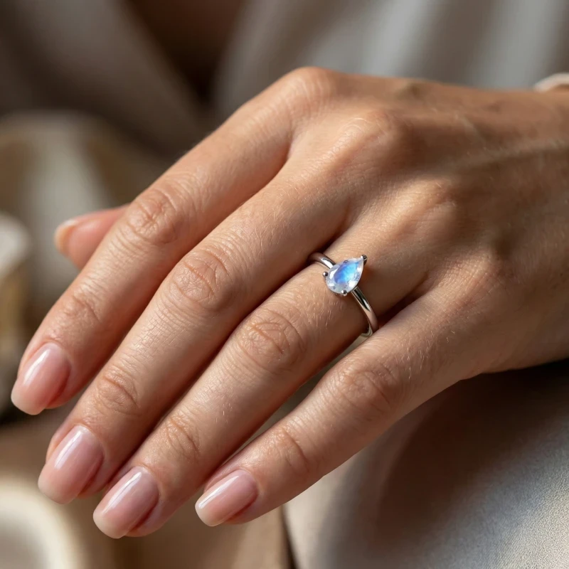 Sonia Blue Adularescence Moonstone ring