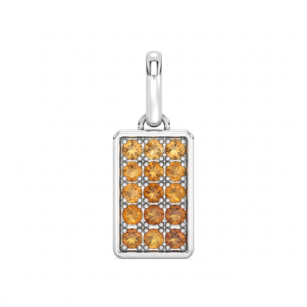 Citrine Brick Pendant Charm