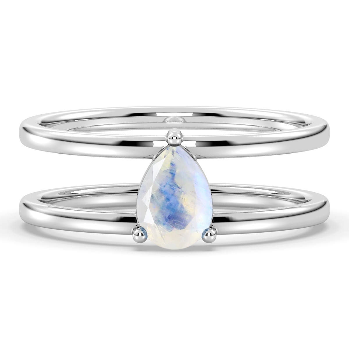 Ethereal Blue Rainbow Moonstone Ring