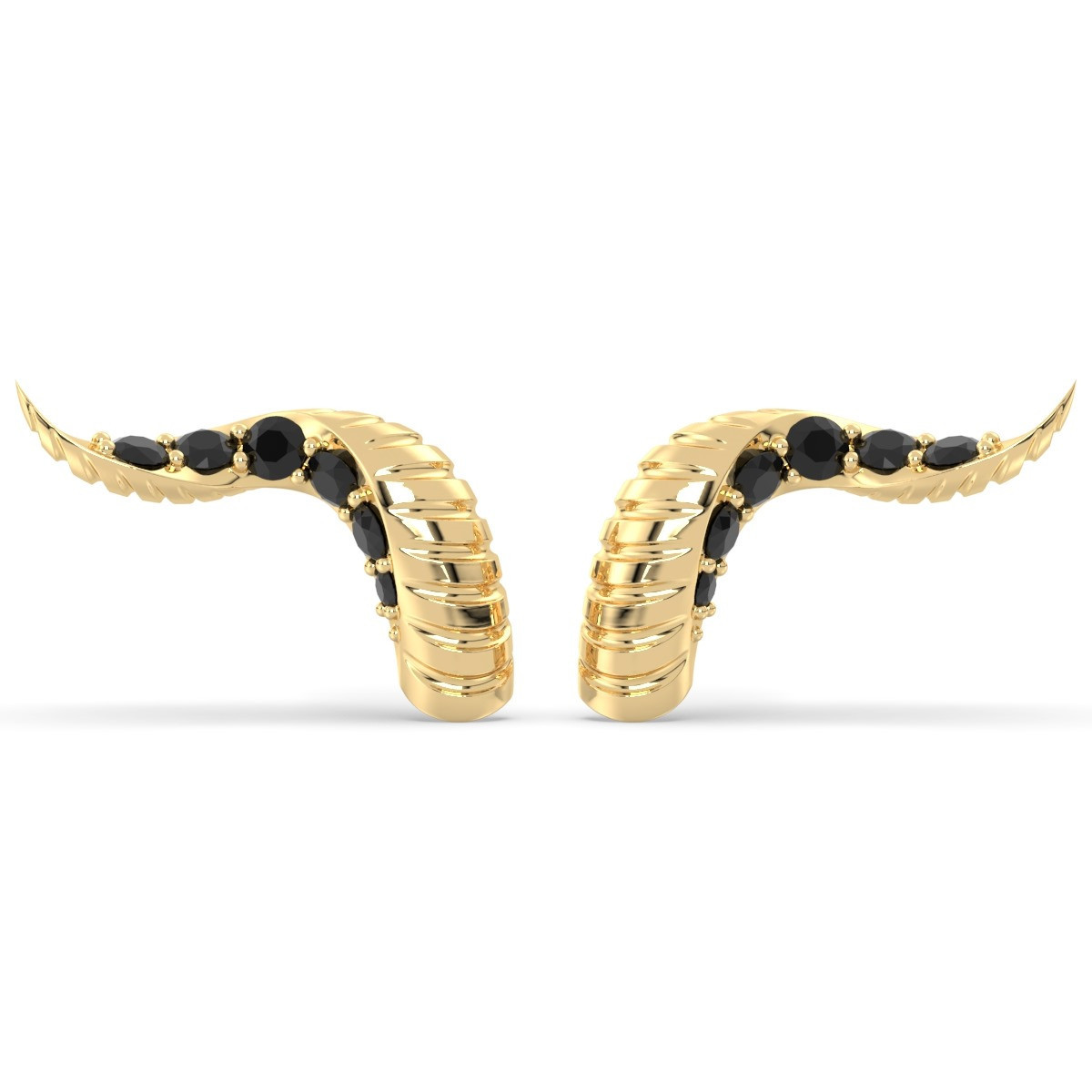 Black Onyx Pave snake ear climbers