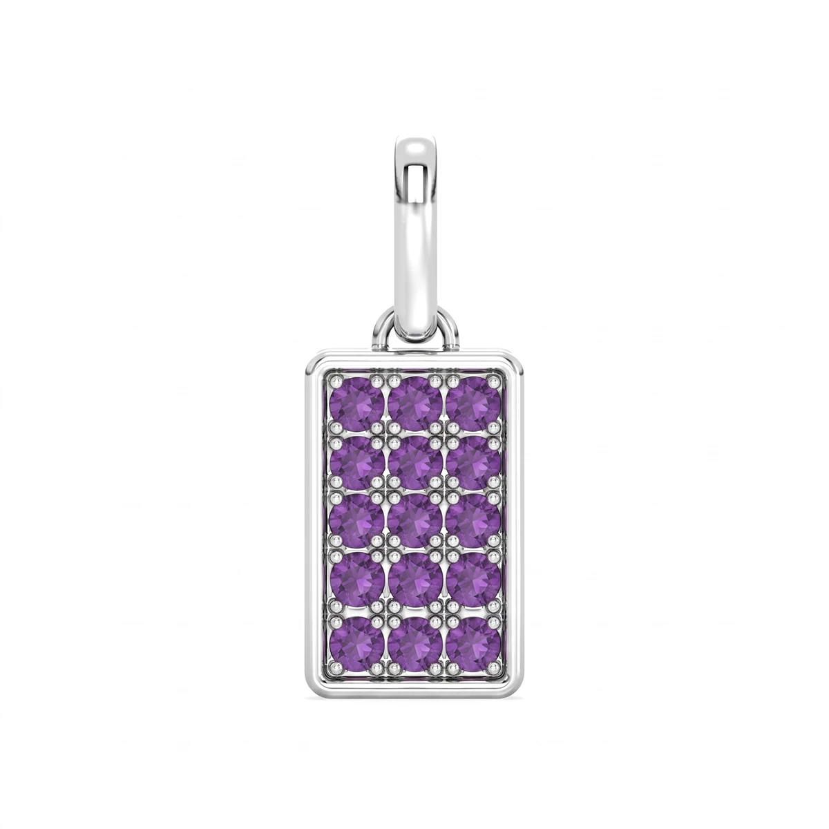 Amethyst Brick Pendant Charm
