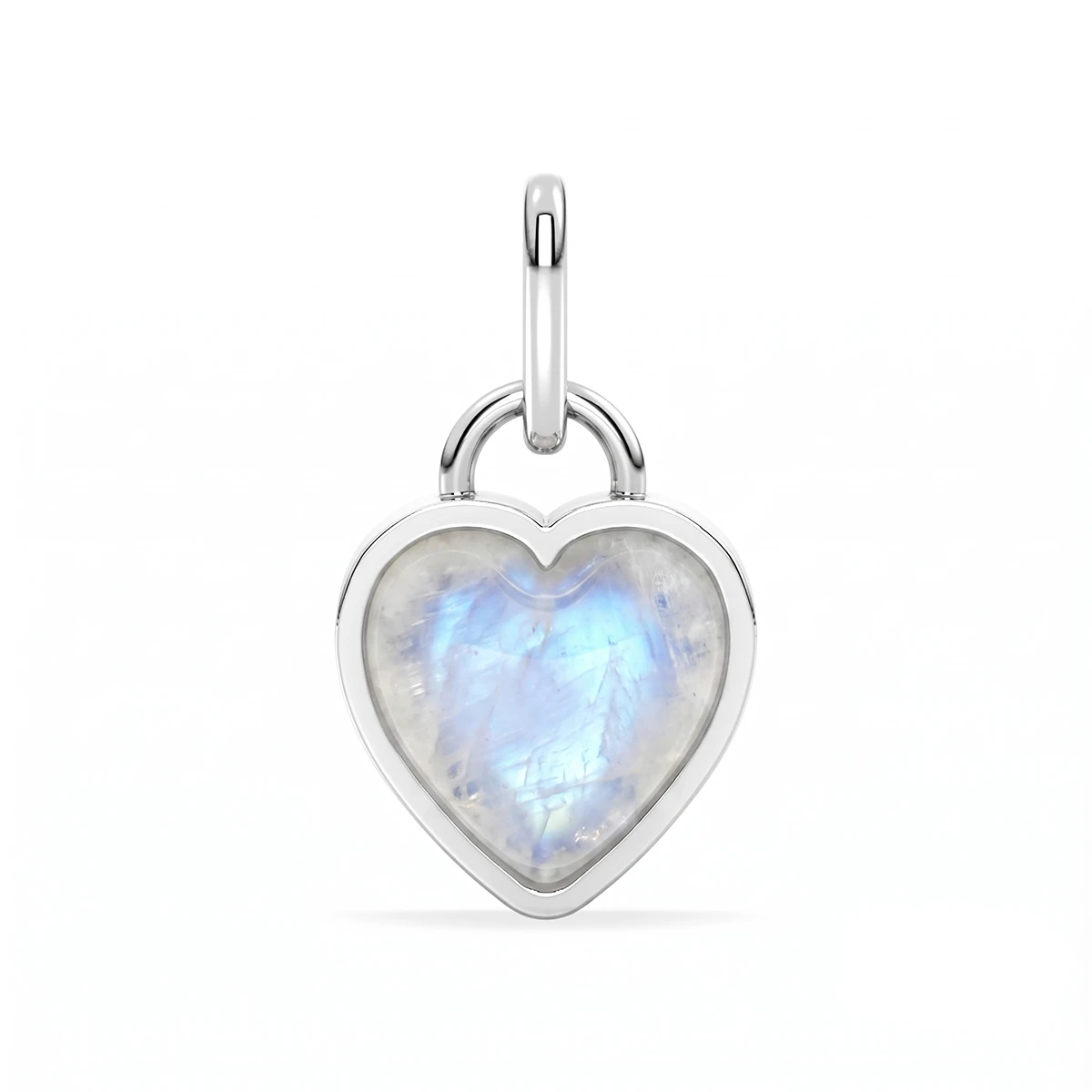 Eternal Glow Rainbow Moonstone Heart Charm