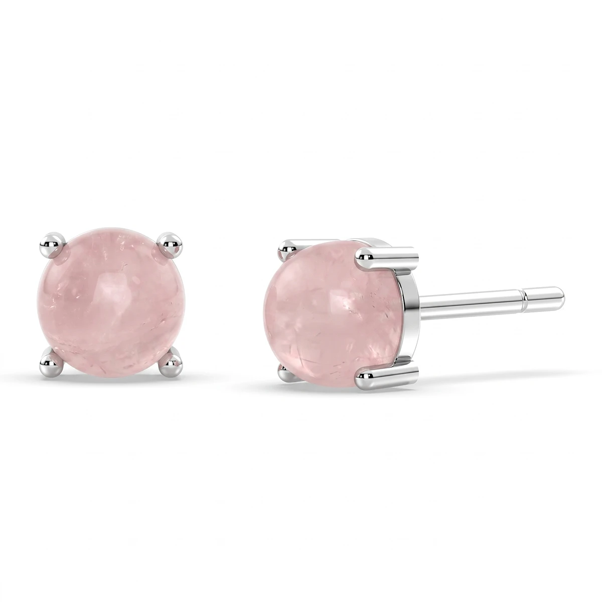 Blush Pink Rose Quartz Studs