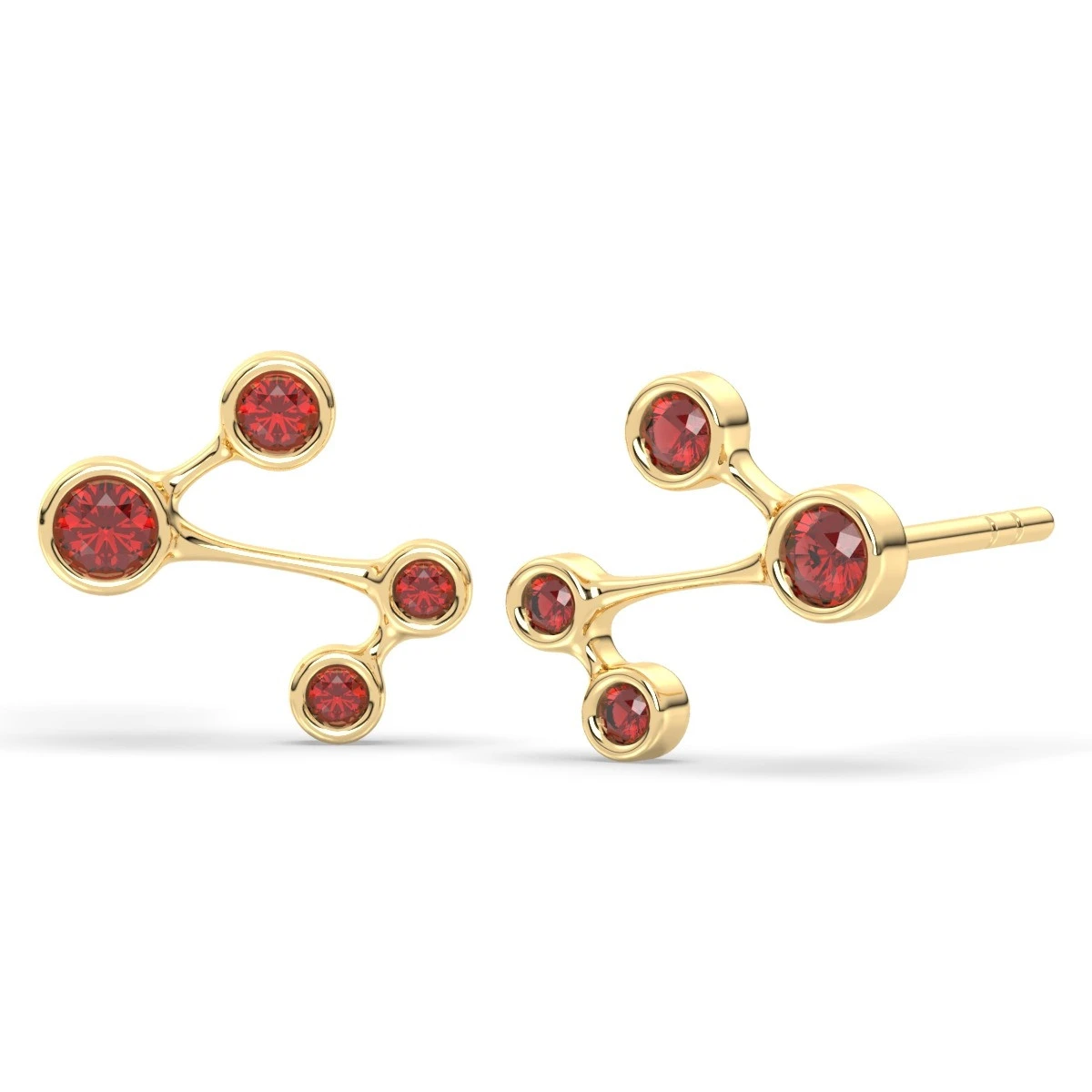 Garnet celestial earrings