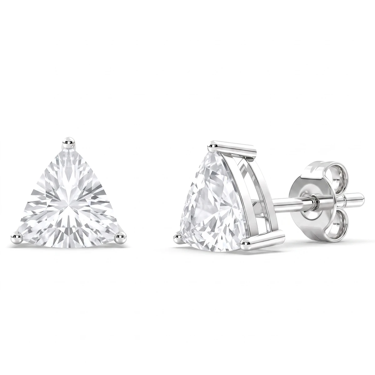 White Topaz Trillian Stud Solitaire Earrings