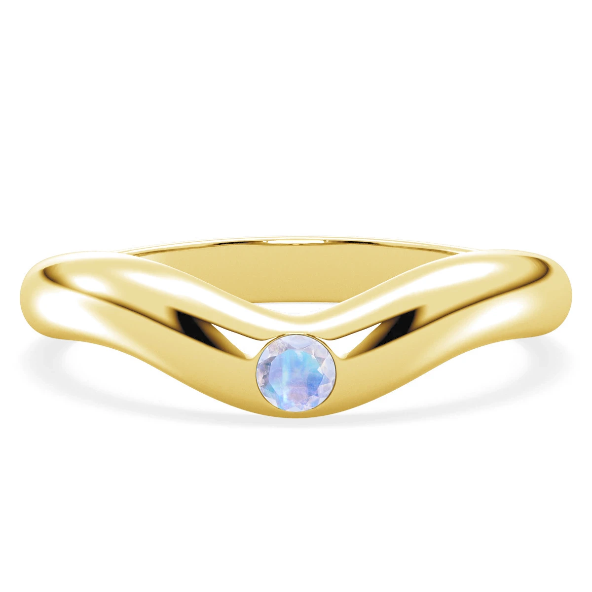 Riley Rainbow Moonstone Gemstone Silver Ring