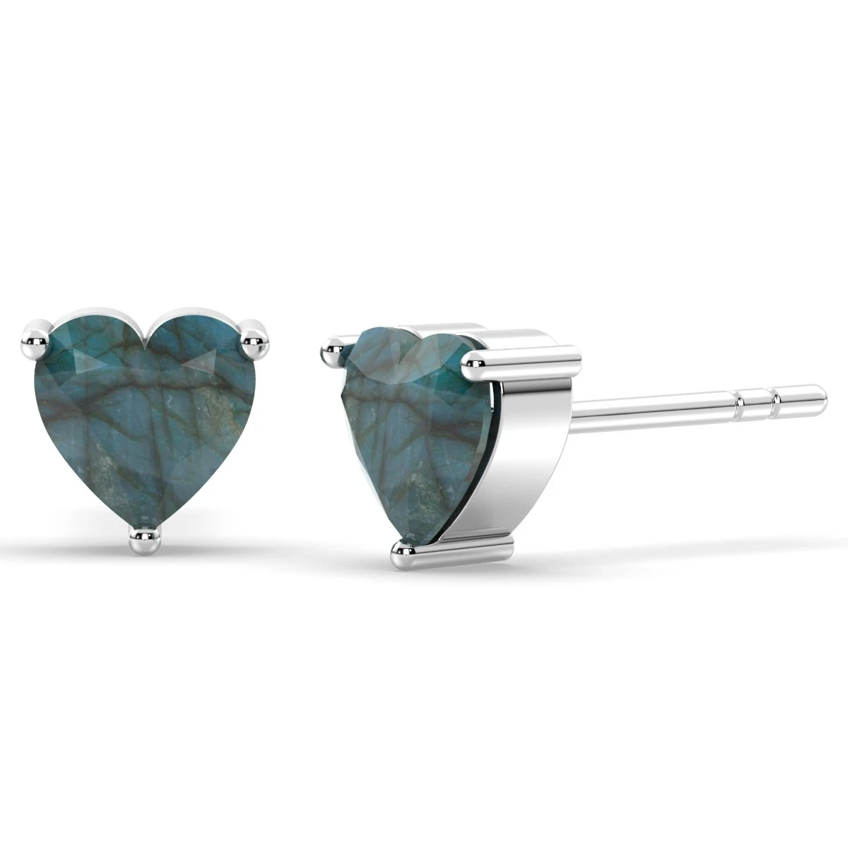 Cute Labradorite Heart stud earrings