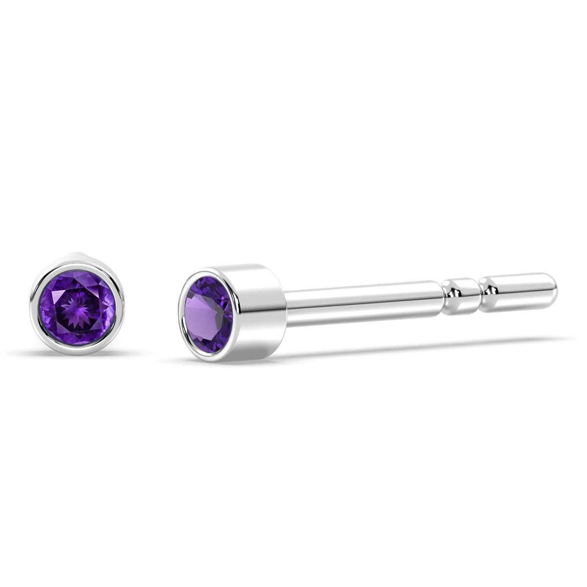 Amethyst dainty stud earrings