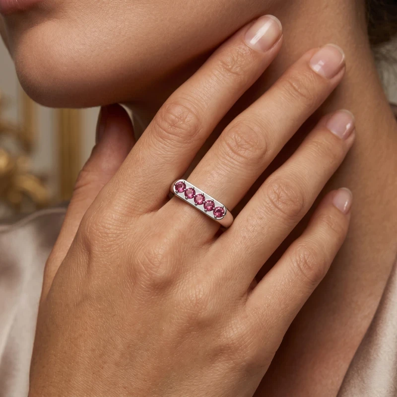 Tourmaline Linear Band Ring