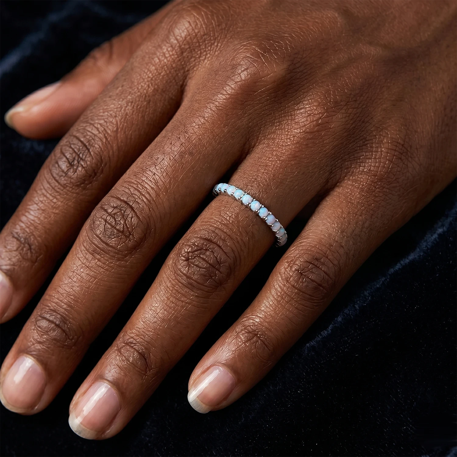 Opal Eternity ring