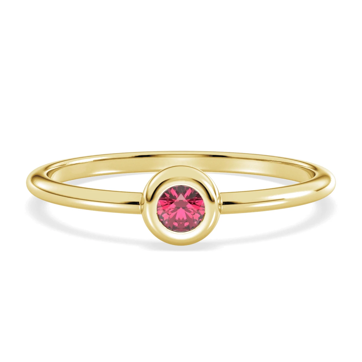 Pink Tourmaline dainty stacking ring