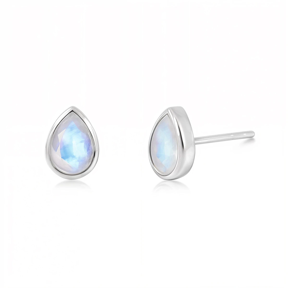 Azure Rainbow Moonstones Earrings