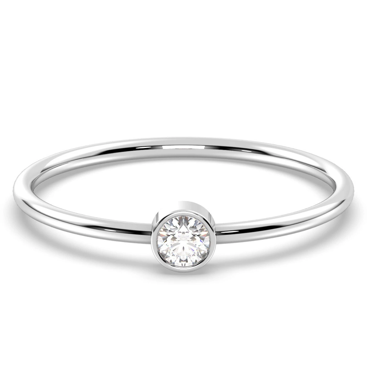 Cute Dainty White topaz stacking ring