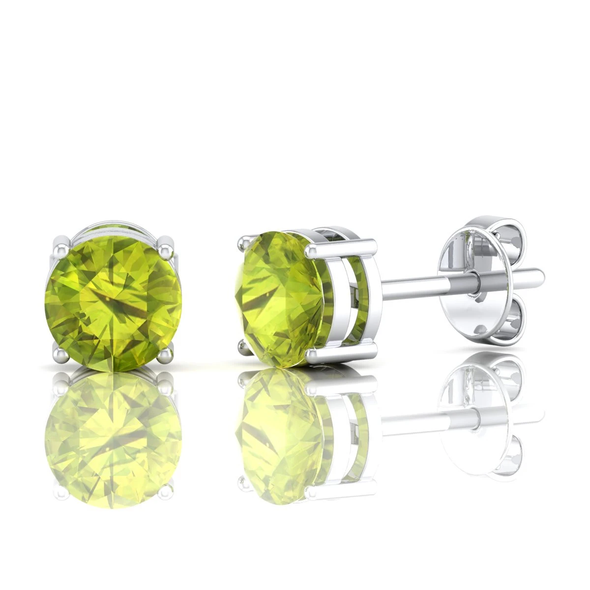 Peridot stud in 18K Gold Plated and Sterling Silver