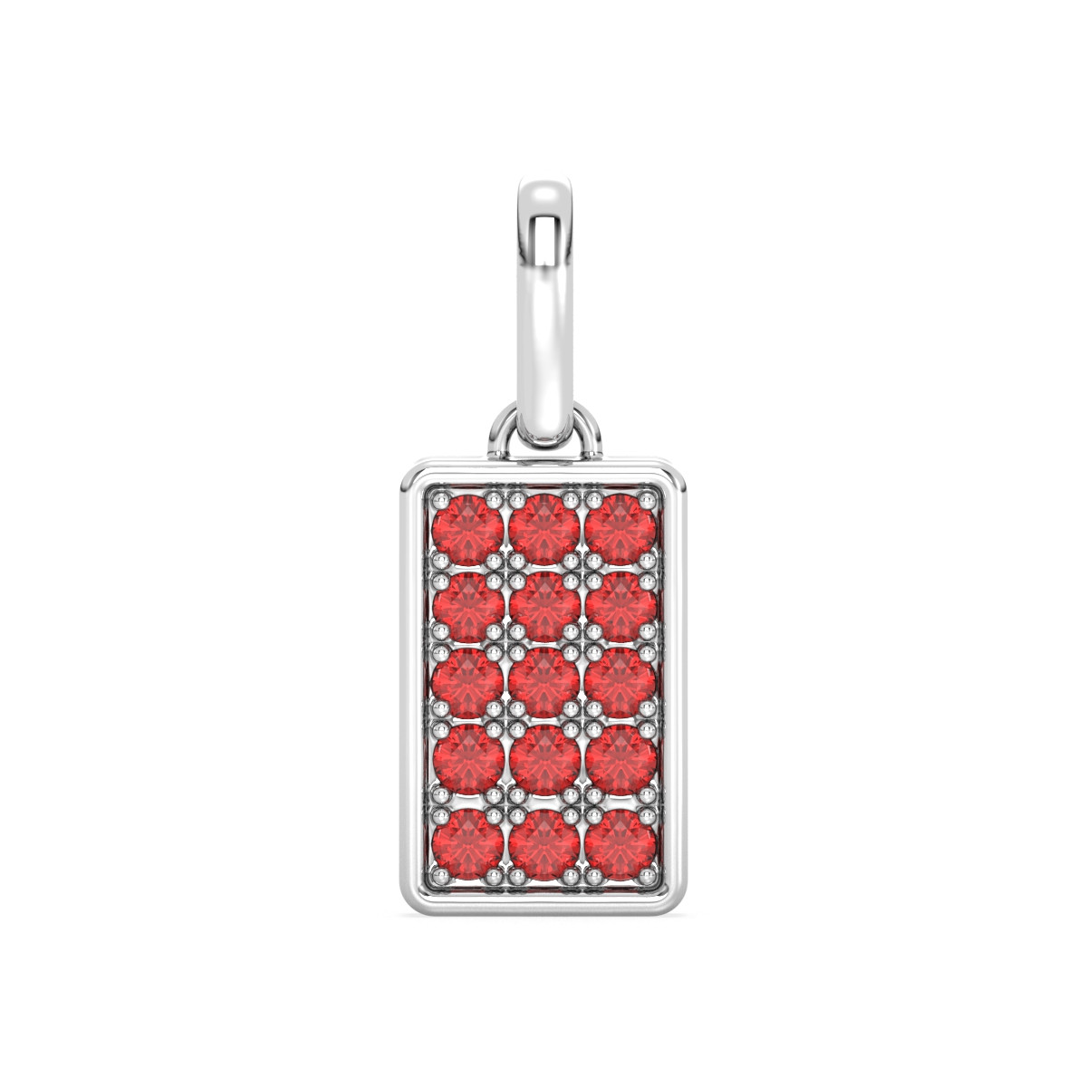 Garnet Brick Pendant Charm