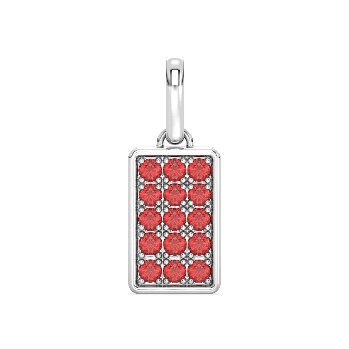 Garnet Brick Pendant Charm