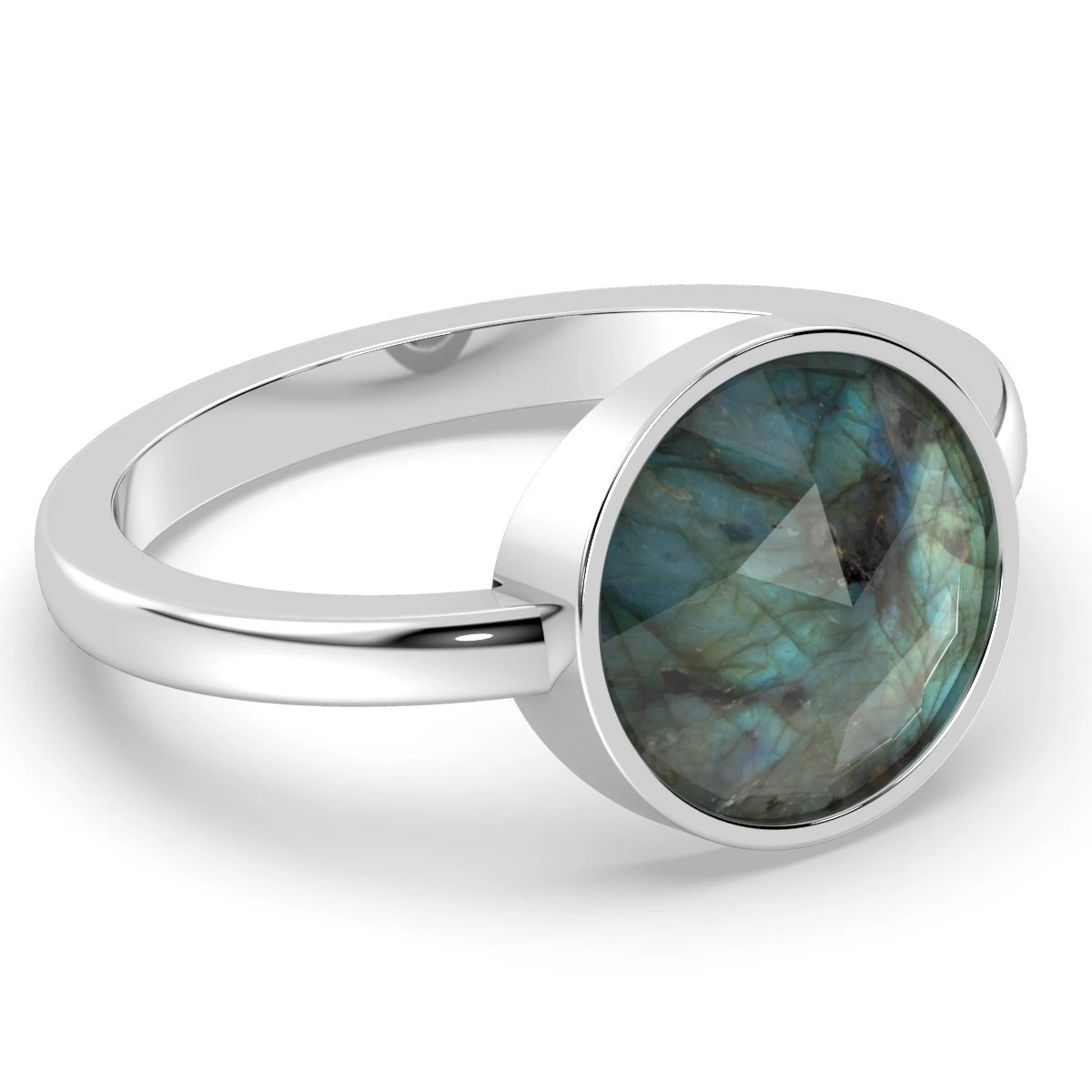 Labradorite rose cut ring in 18K Gold Plated