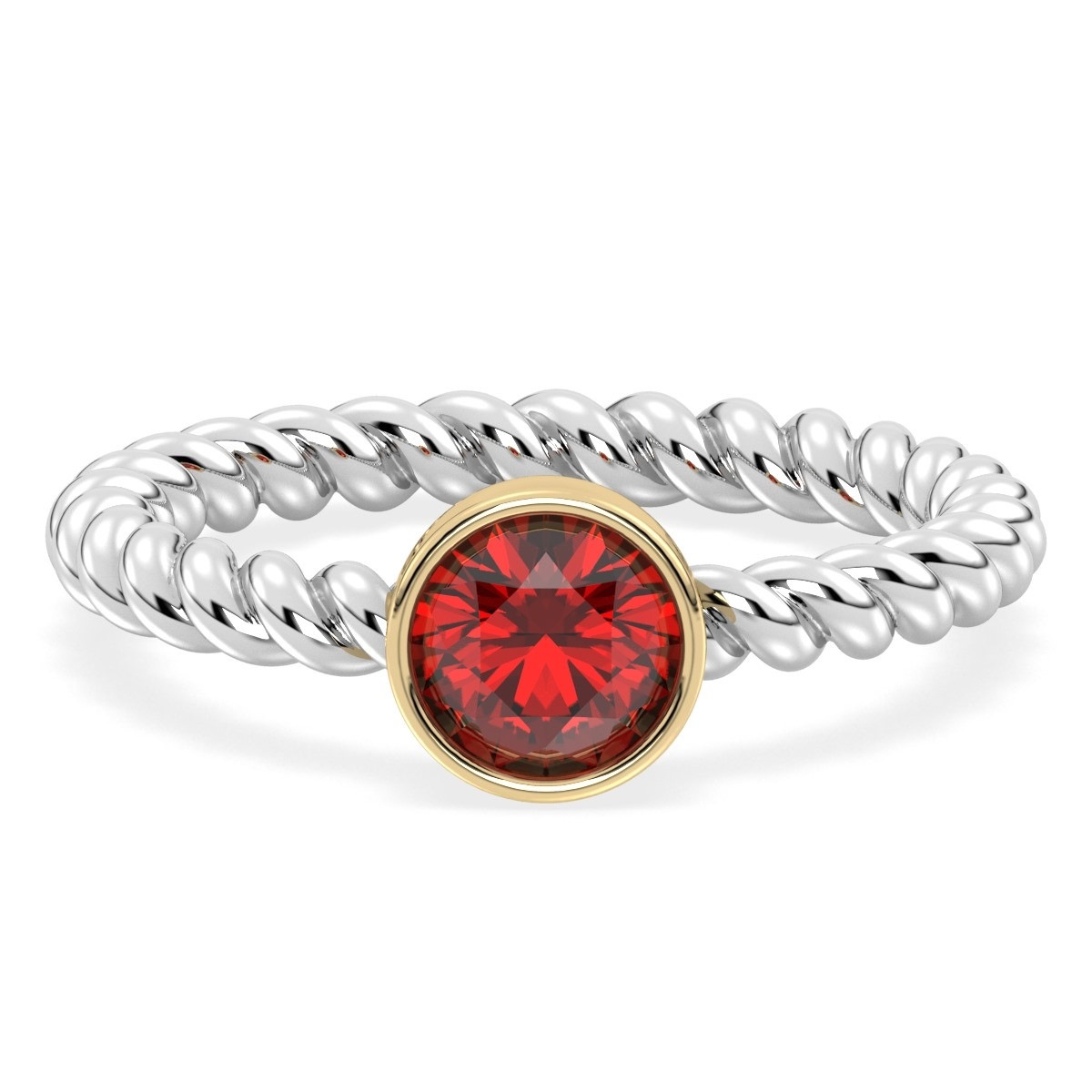 Christina Garnet gold bezel ring
