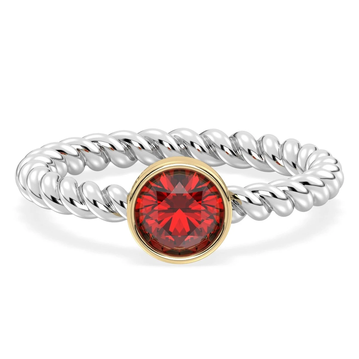 Christina Garnet gold plated bezel ring