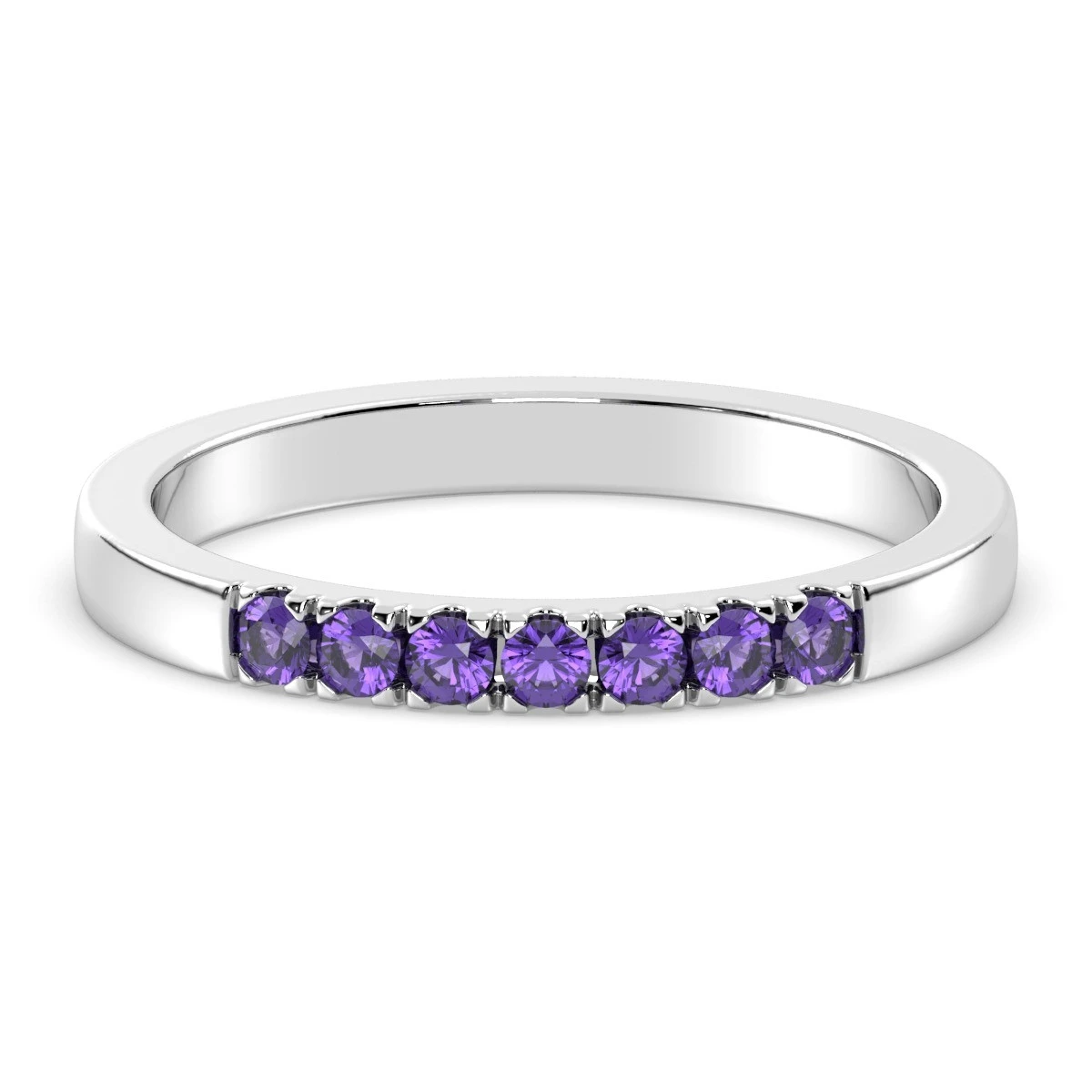 Amethyst Pave band ring