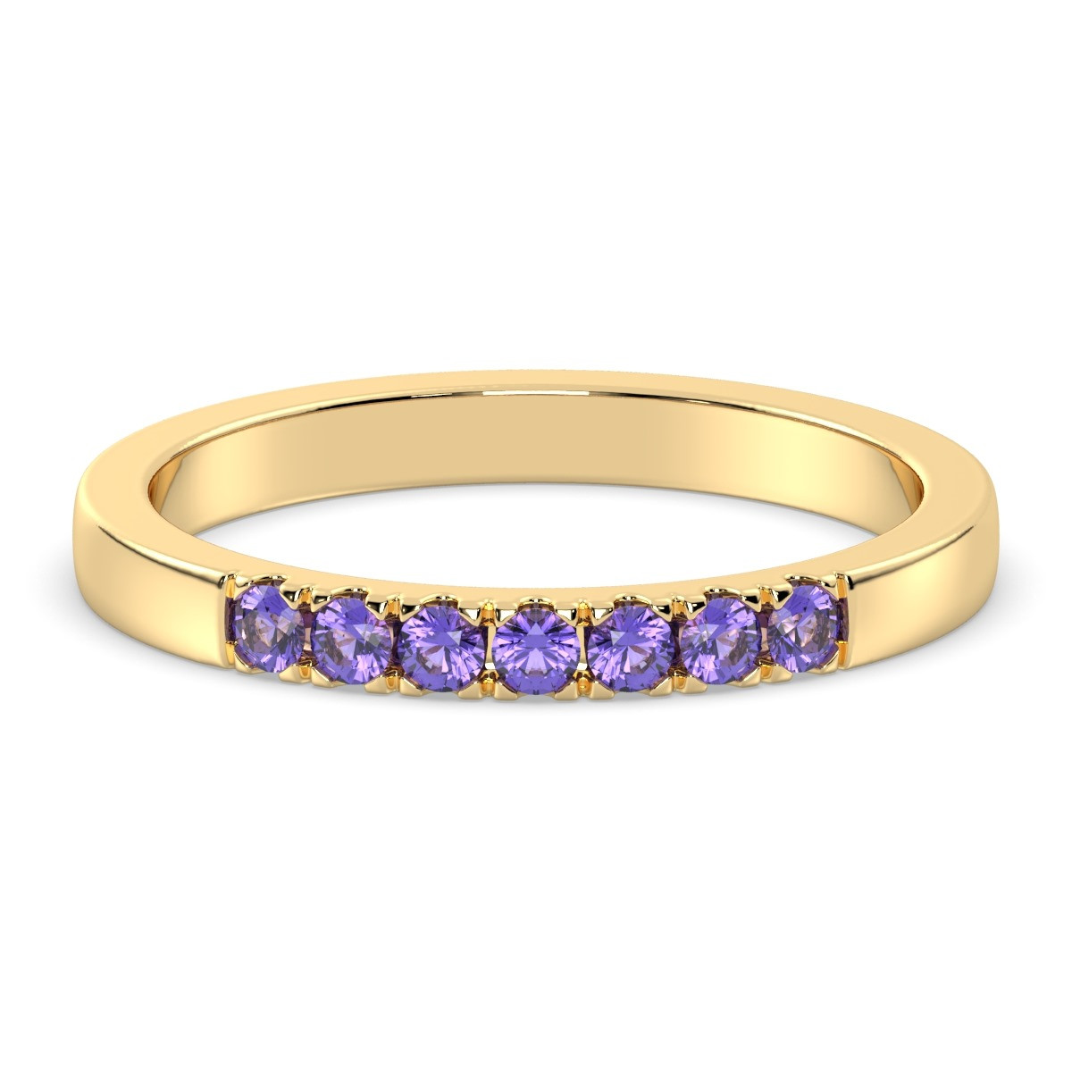 BAUTLR | Tanzanite Pave Band Ring in Sterling Silver & 18K Gold Vermeil ...