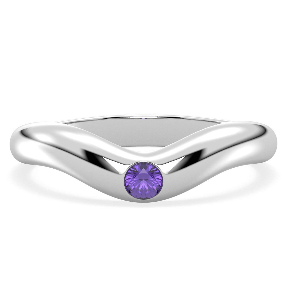 Riley Amethyst Gemstone Silver Ring