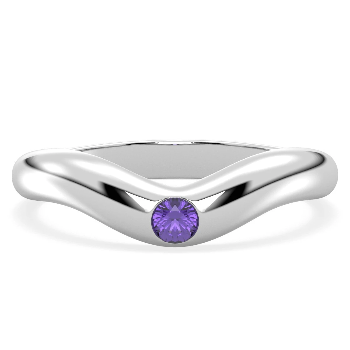 Riley Amethyst Gemstone Silver Ring