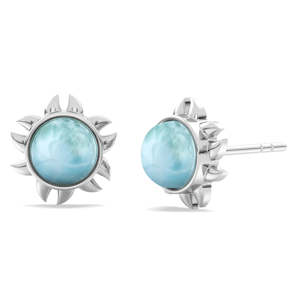 Larimar Sun stud earrings