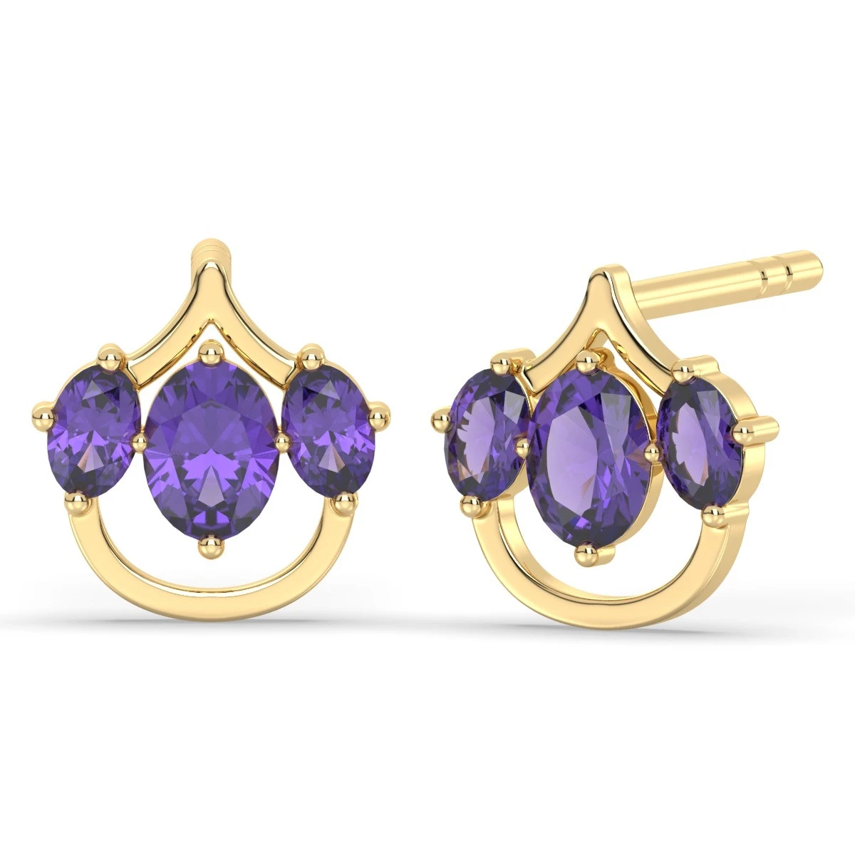 Everyday Amethyst cozy stud earrings
