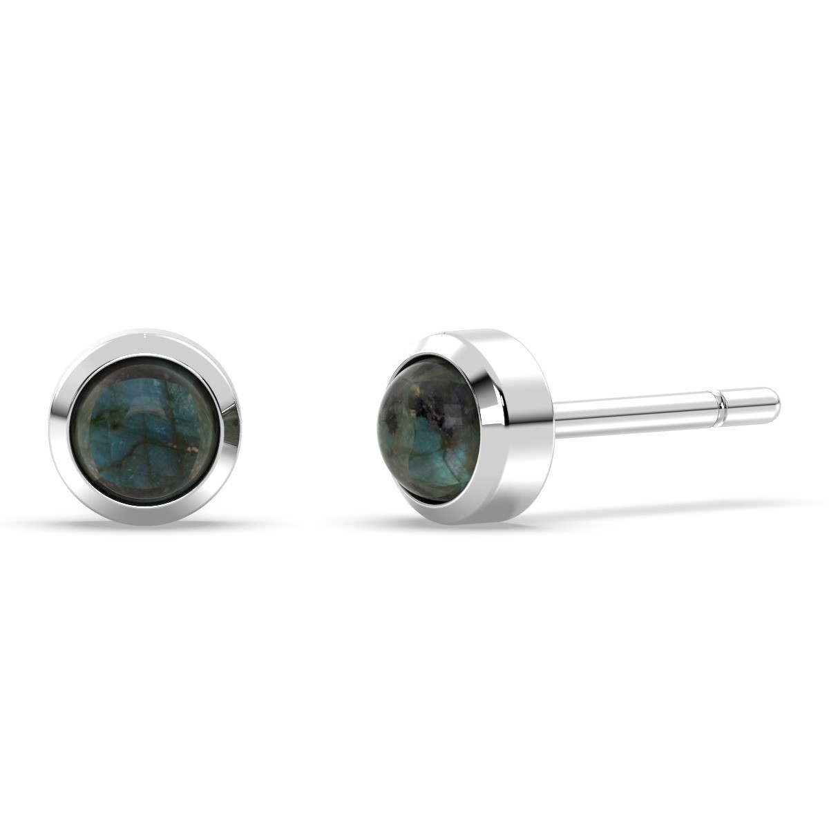 Labradorite Bezel Stud earrings