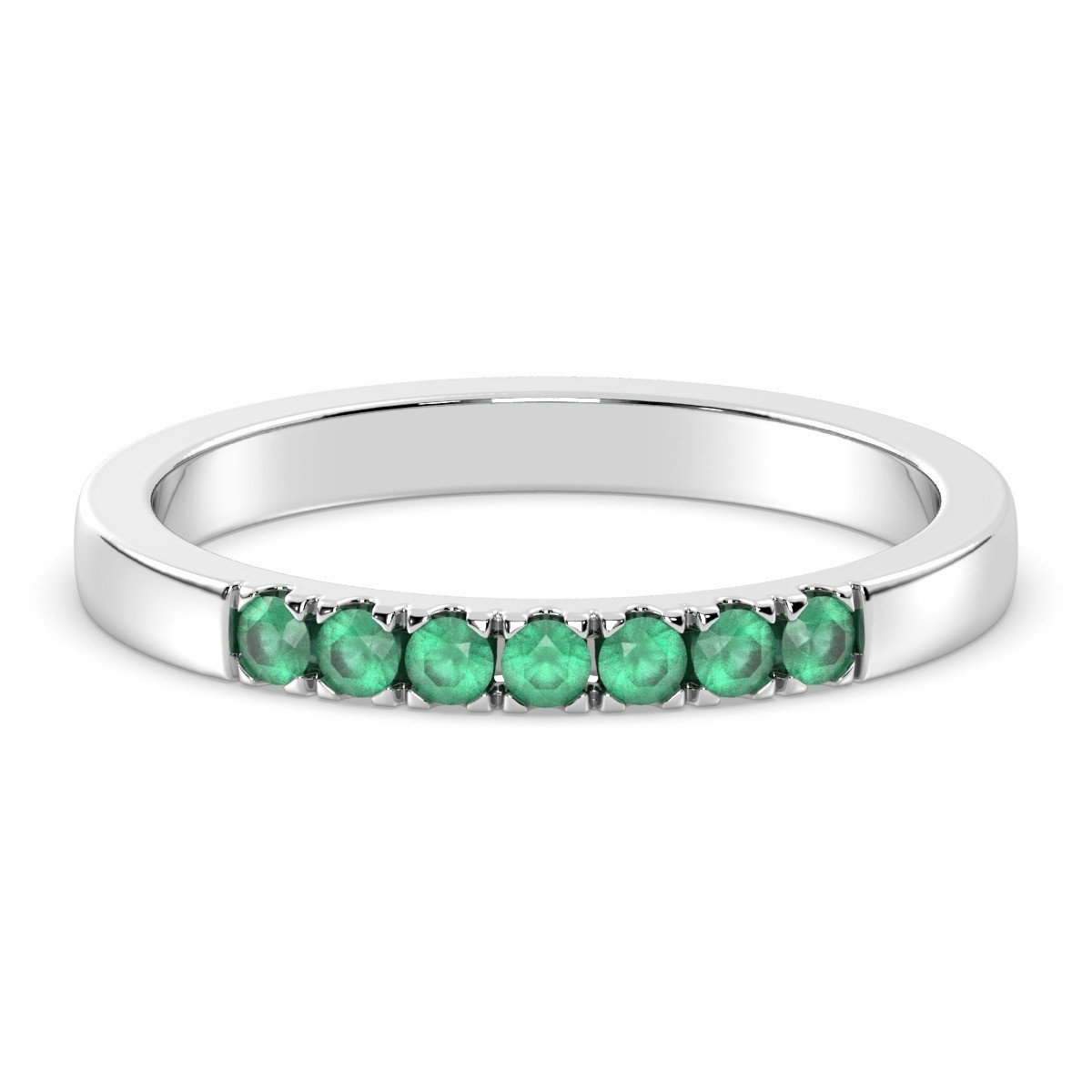 Rich Green Emerald Glow Eternity Ring