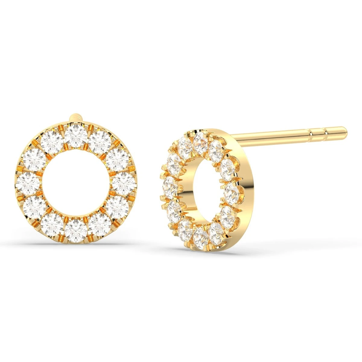 Open Circle White Topaz stud earrings