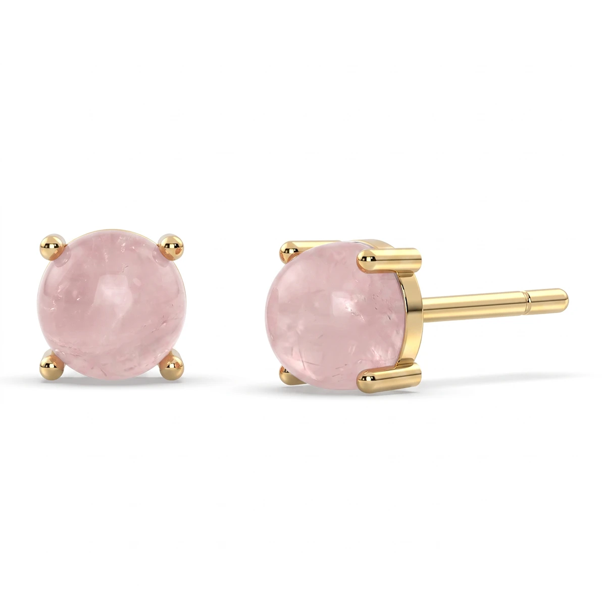 Blush Pink Rose Quartz Studs