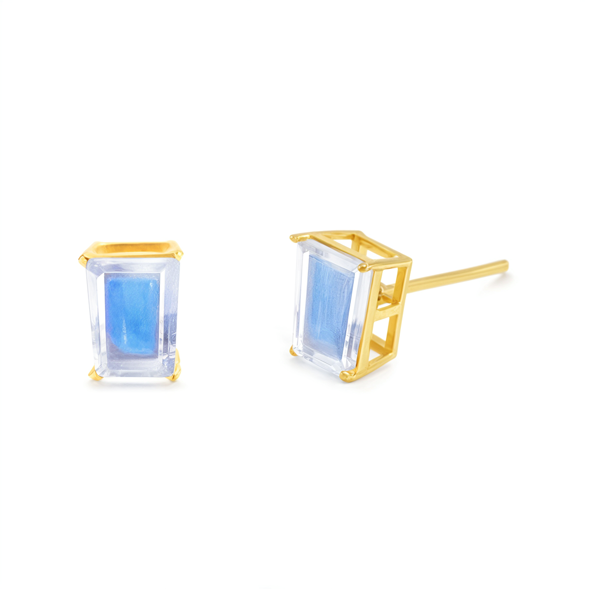 Sky Box Rainbow Moonstone Studs Earrings