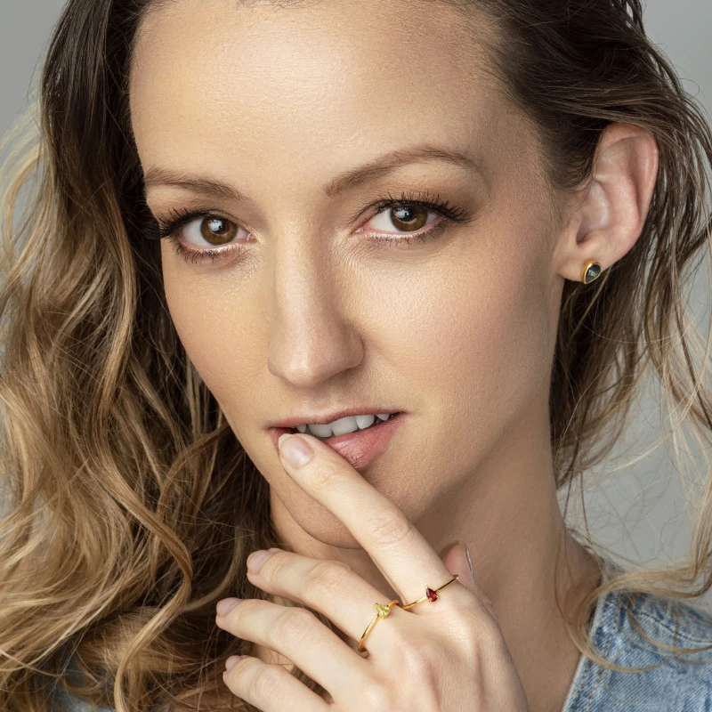 Sonia Peridot pear cut ring