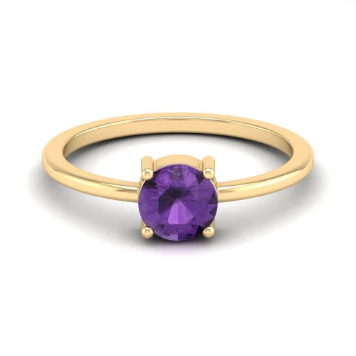 Petite Amethyst ring in 18K Gold Vermeil and Sterling Silver