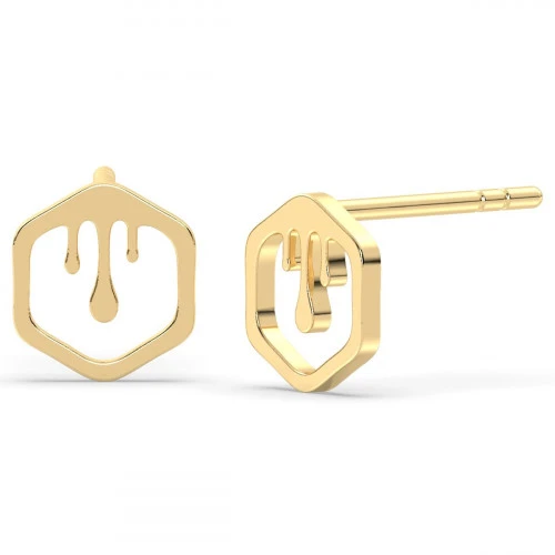 Honeybee stud Earring in 18k Gold Plated